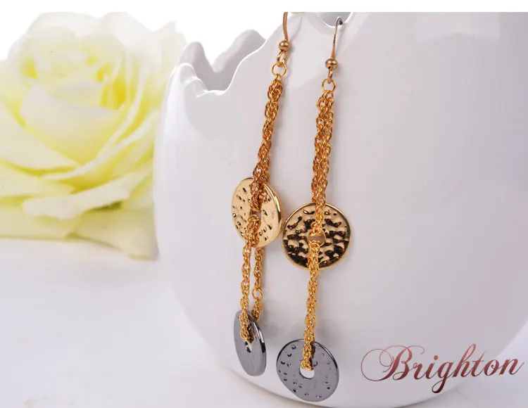 2015 new fashion round palted golden drop earrings man gift Europe and America Exaggerated Jewelry free shipping | Украшения и