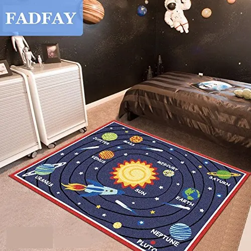 Designer Solar System Living Room Rugs Unique Stars Kids Bedroom Rug Designer Solar System Living Room Rugs Unique Stars Kids Bedroom Rug Modern Cartoon Planet
