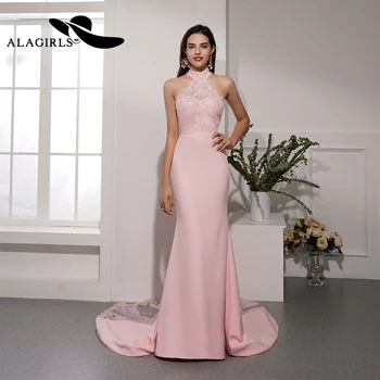 

Alagirls New Arrival Mermaid Evening Dress Sexy Sleeveless Evening Gown Backless Party dress Sexy Prom Dress