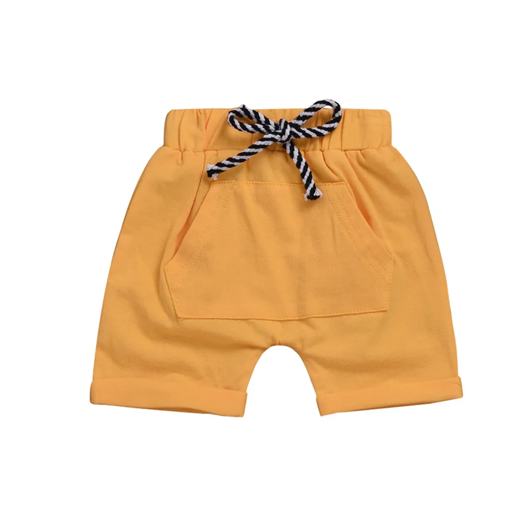 Одежда для малышей унисекс Шорты для маленьких мальчиков и девочек повседневные пляжные шорты с эластичным поясом и карманами летняя детская одежда#5/14