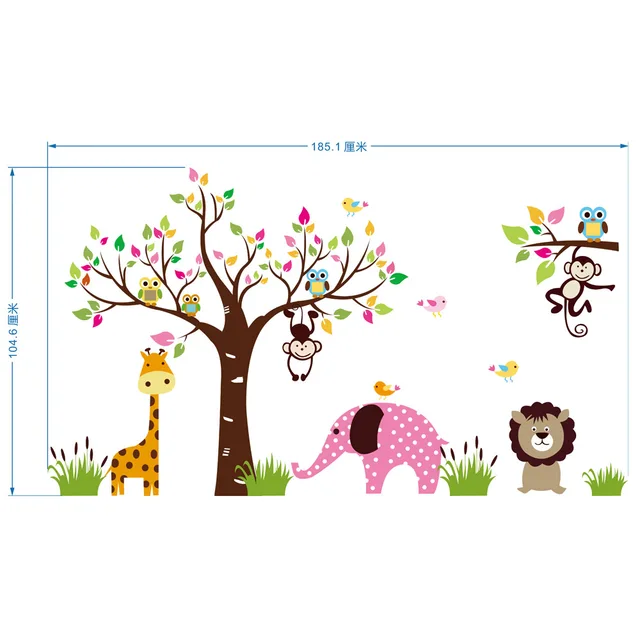 Extra Large Animals Paradise Wall Art Mural Poster Children S Park Extra Large Animals Paradise Wall Art Mural Poster Children S Park Kindergarten Decoration Decal Sticker Kids