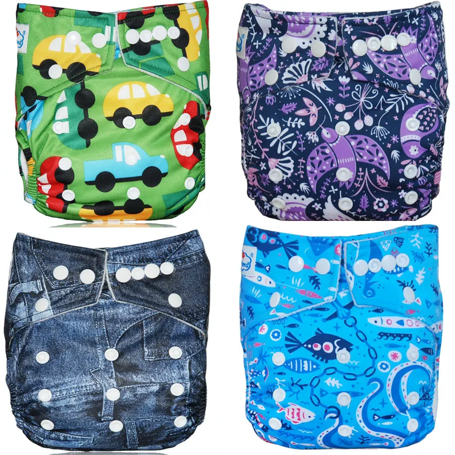 (10pcs A Lot) BIG DISCOUNT 2017 New year Bamboo Charcoal Cloth Diapers Shells Pocket Diaper Covers | Мать и ребенок