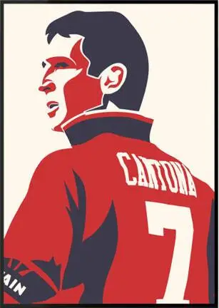 

VINTAGE ERIC CANTONA Silk Poster Wall Decor Room Painting 24X36Inch