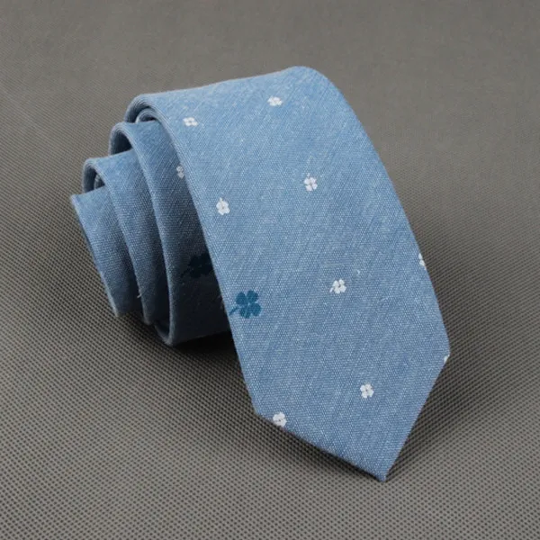 Мужской светло-голубой хлопковый классический узкий галстук мальчишник с цветочным принтом, галстук в деловом стиле SK402