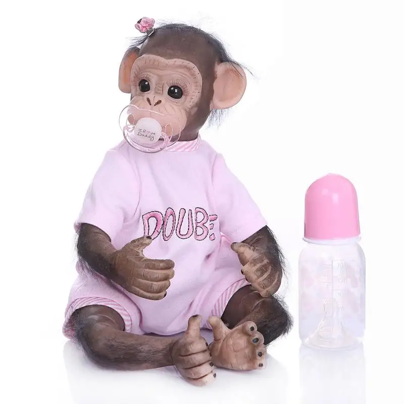 40 см ручной работы reborn Monkey очень мягкий силиконовый винил Гибкая Коллекционная Художественная кукла reborn Косплей обезьяны детский подарок