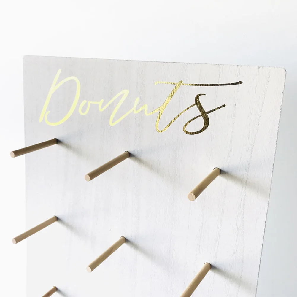 

Display Home Hot Stamping Shelf Non Toxic DIY Dessert Hanging Holder Durable Donut Rack Wedding Decor Wooden Gift Party