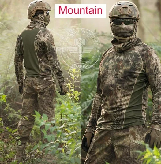 kryptek camouflage hunter clothes casual motion quick dry t shirt
