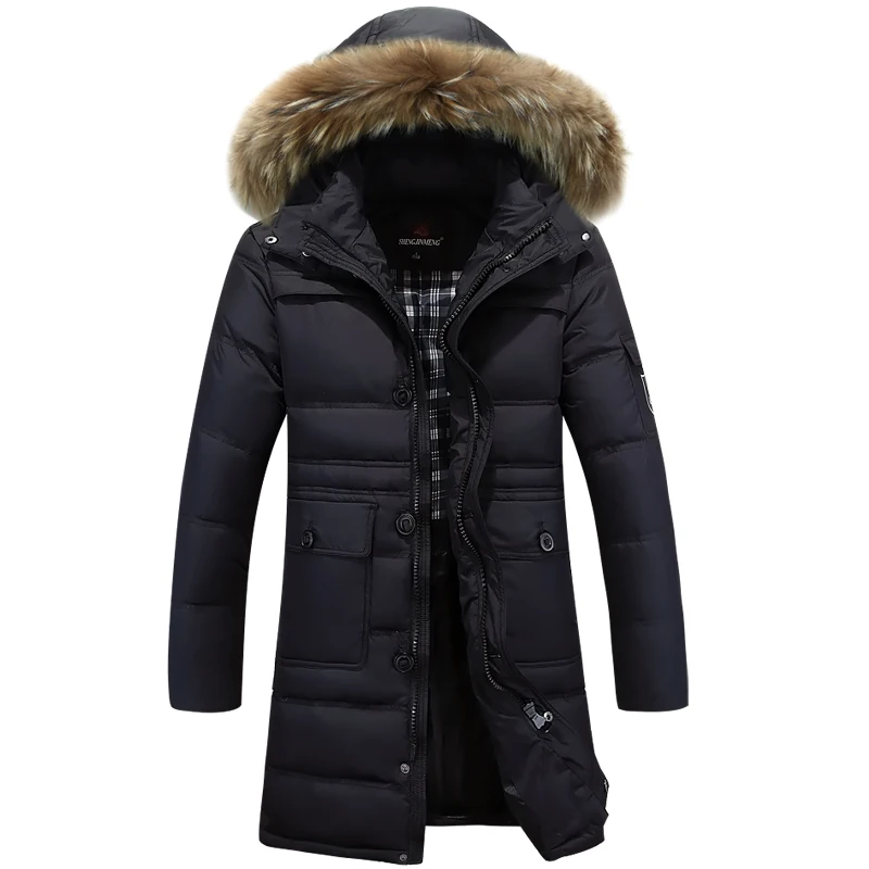 

2017 winter new men's down jacket and long sections thick down jacket young men Slim longer section