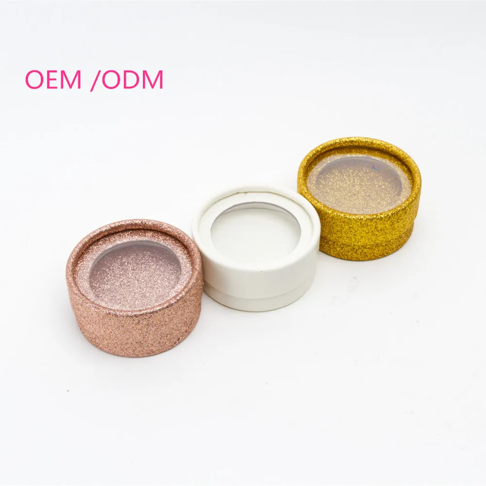 

Luxury 10 Boxes Round Box Gold Sliver Black White Mink Eyelash Extension Boxes Private Logo False Fake Free Shipping