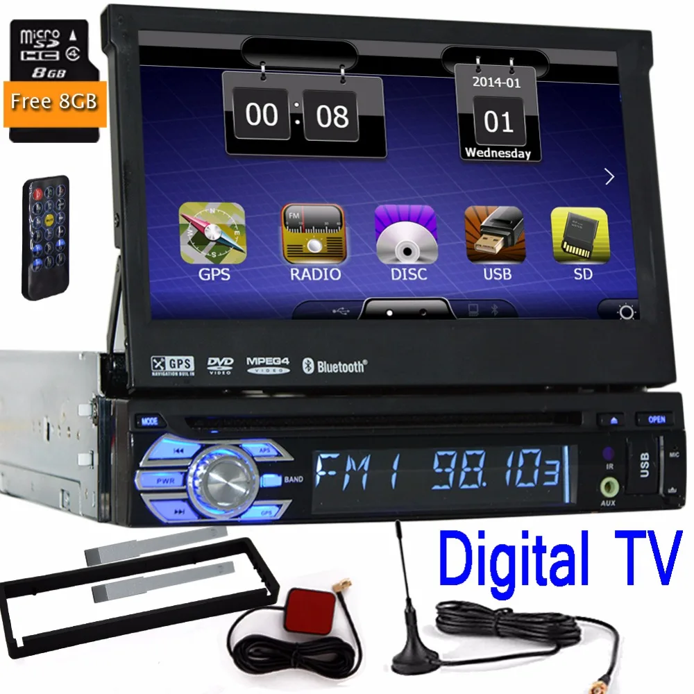 Автомобиль 1 DIN Авторадио аудио RDS dvd-плеер автомобиля навигации ПК GPS стерео