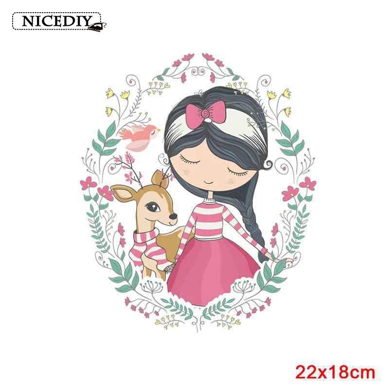 Nicediy олень для девочек нашивки с утюгом одежды термоперенос футболок худи