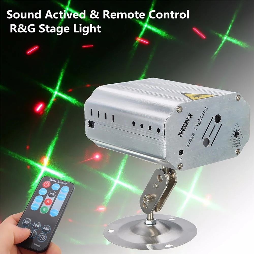 

AC100-240V 1.15W Mini Laser Stage Light Lighting Fixture Supported Auto-run/ Sound Activated/ for DJ Show Bar Club Pu Home Party