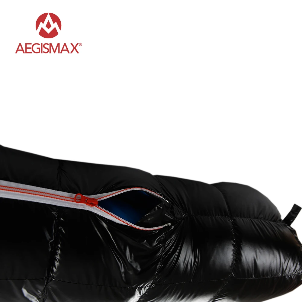 AEGISMAX 95% ganso Blanco Bolsa de dormir de invierno frío ultraligero deflector diseño Camping empalme FP800 G1-G5 - 5