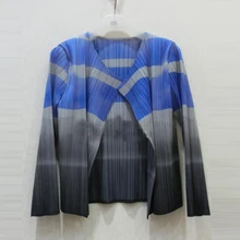 Changpleat Элегантный принт Женская куртка Miyak плиссированный модный дизайн тонкий женский кардиган короткие куртки пальто плюс размер C7807807