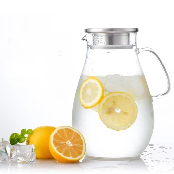 

Homadise 1500ml High Capacity Borosilicate Glass Heat Resistant Kettle Milk Jug Teapot With Stainless Steel Cover
