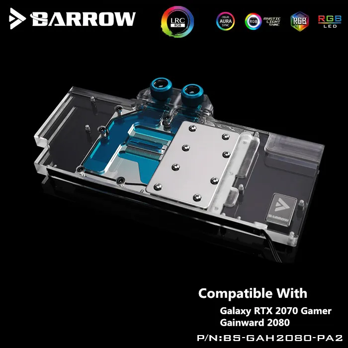 Курган полное покрытие GPU водоблок для GALAX RTX 2070 Gamer/Gainward 2080 Aurora материнская плата синхронизация AURA BS-GAH2080-PA2