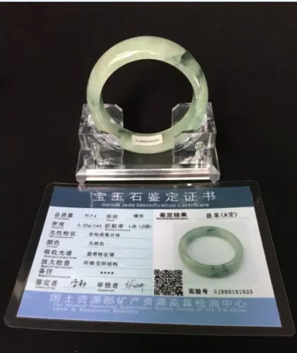 

Hot sale Free Shipping>>>>>55mm Certified & Natural Green Jadeite Jade Bangle Bracelet Handmade