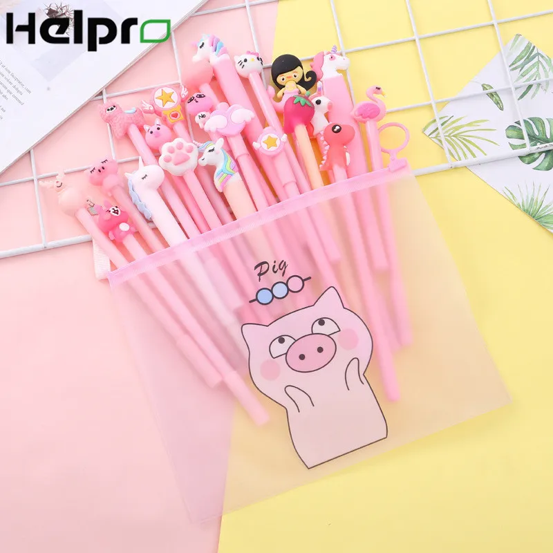 Helpro 20 шт./лот креативная гелевая ручка в стиле мультфильма Kawaii Серия животных