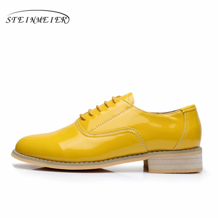Туфли оксфорды женские из лакированной кожи большие размеры 11|designer flat shoes|flat