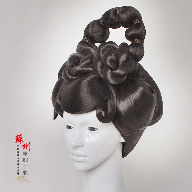 Feng Qiu Huang сценический императрица Тан волосы тиара принадлежности для волос набор 4 вида конструкций Li Yugang кросс-пол волосы парики - Цвет: Hair Wig D