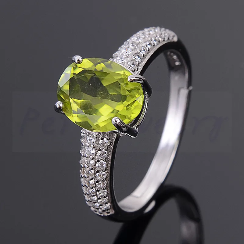 Peridot ring Natural real peridot Free shipping 925 sterling silver