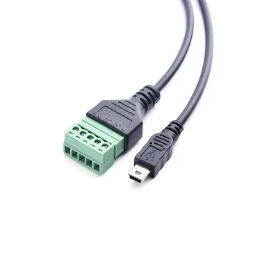Мини USB штекер на 5 контактный винтовой разъем гнездо с защитой USB2.0 Mini B к клемме