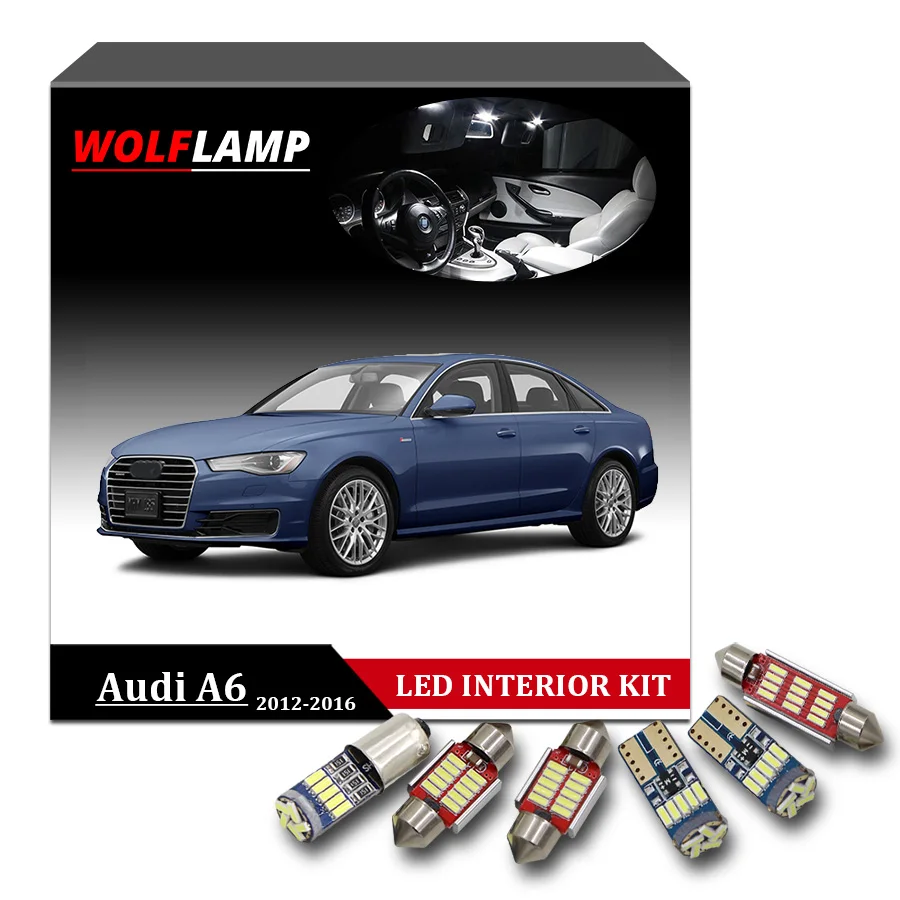 12 шт. Автомобильные светодиодные лампы Canbus для салона Audi A6 C7 2012 2016|Сигнальная