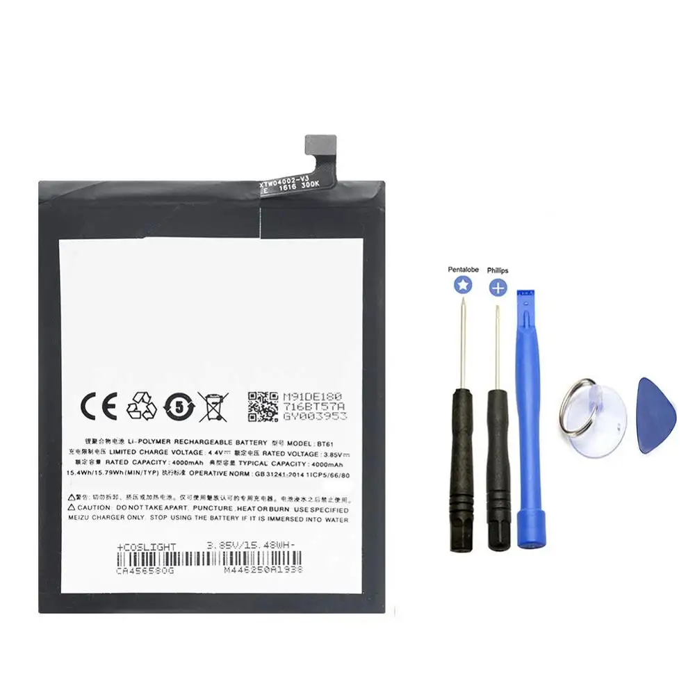BT61 4000mAh Phone Battery ForMeizu M3 Note L681 L681H L Version Mobile replacement battery with Repair Tools | Мобильные телефоны