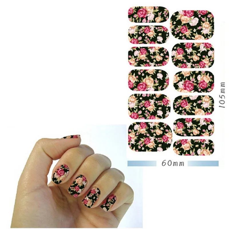 Элегантные профессиональные переводные наклейки для ногтей с изображением цветов розы, Женский гигиенический продукт для медицинских принадлежностей
