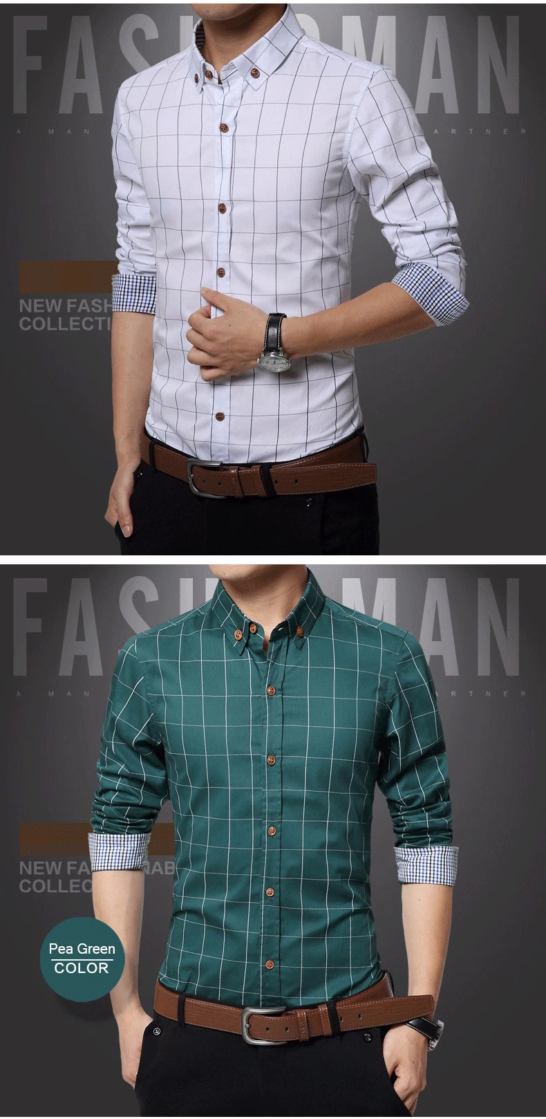 New Autumn Fashion Brand Men Clothes Slim Fit Men Long Sleeve Shirt Men Plaid Cotton Casual Men Shirt Social Plus Size M-5XL