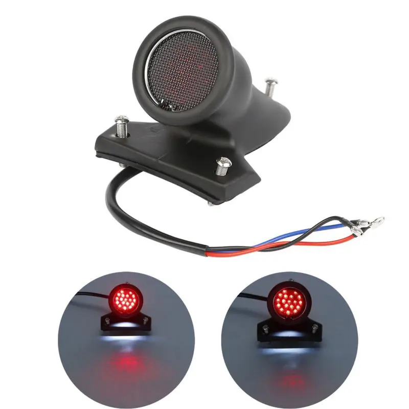 12 V светодиодный задние Мотоцикл Chrome Black тормозной фонарь светильник с сеткой