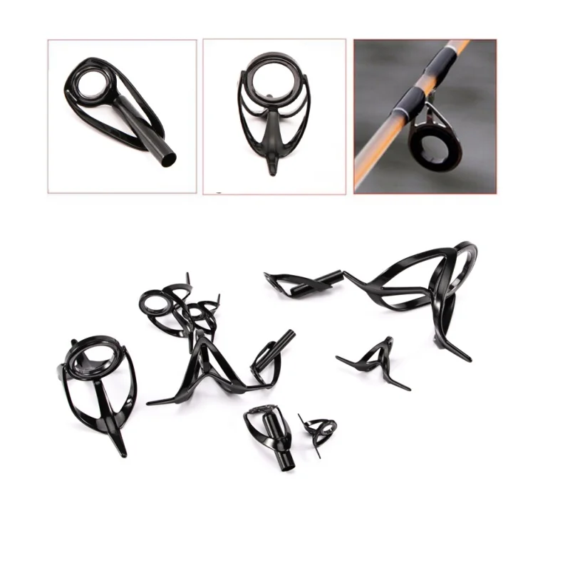 

7Pcs/set 0.5cm-1.8cm Vintage Oval Fishing Top Rings Fish Rod Guides Pole Repair Kit Fishing Line Guides EyesSets