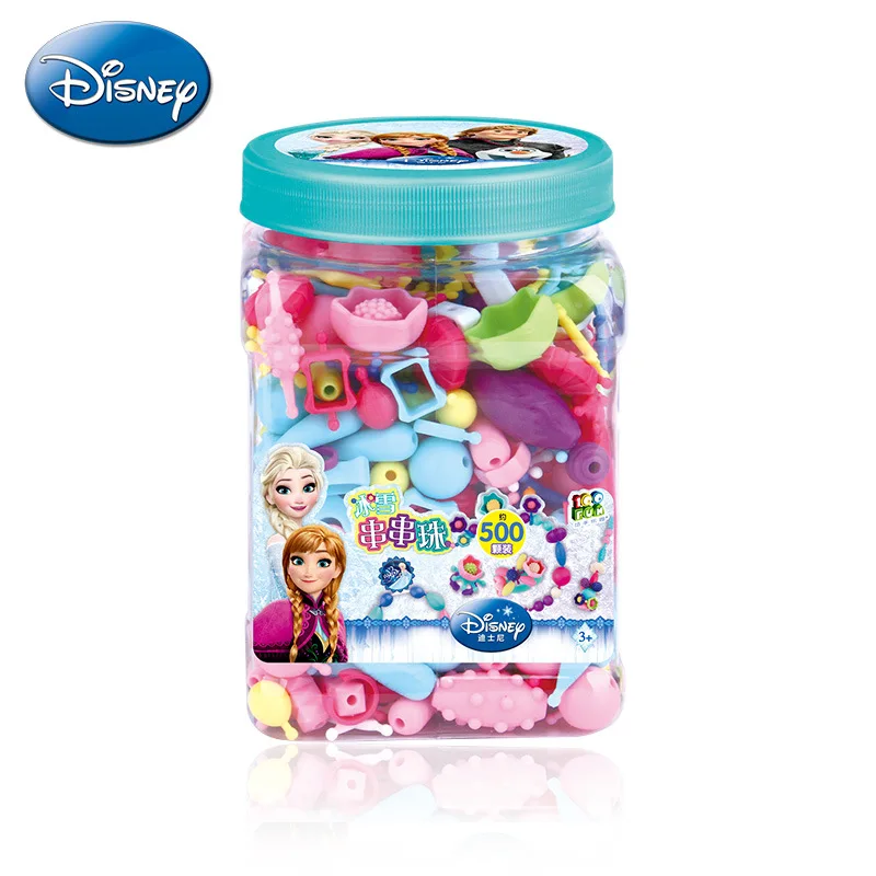 500 pcs /lot Disney Children FROZEN String Beads Girl DIY Toy Bracelet Cordless Birthday Gift