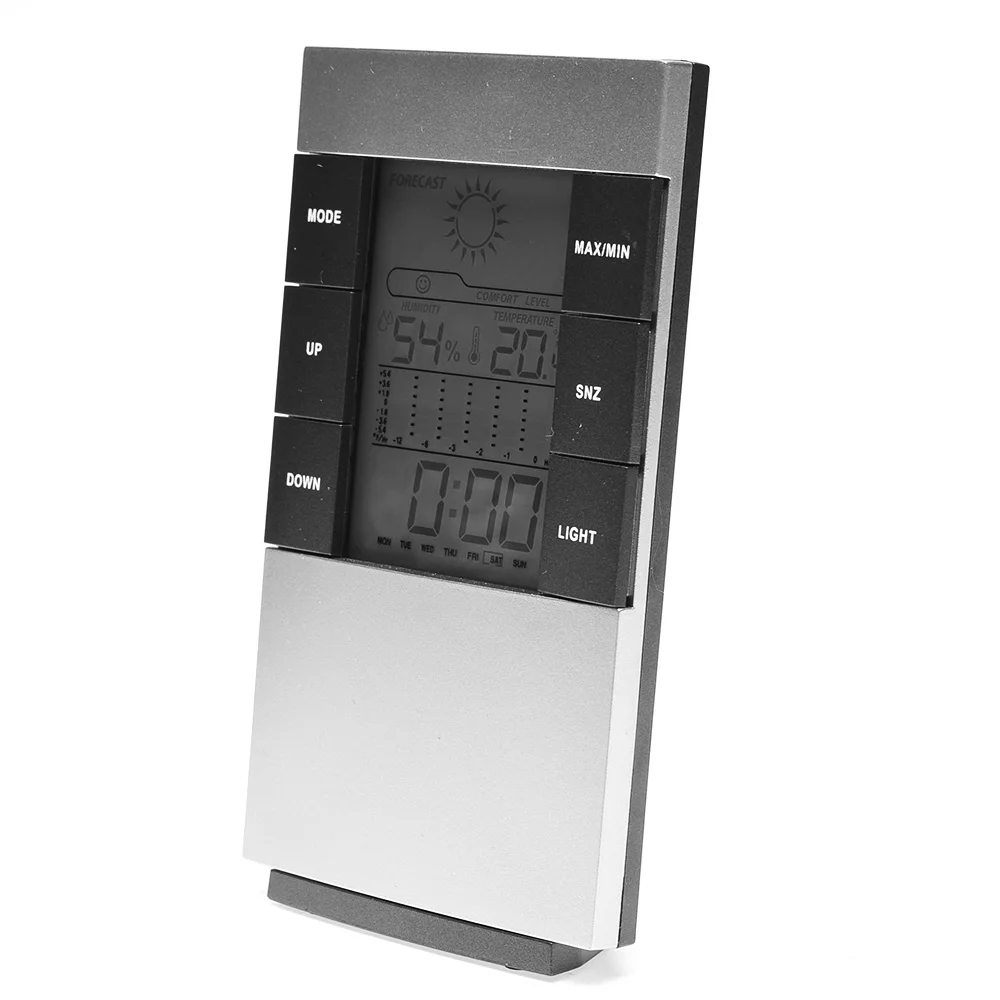 Цифровой гигрометр термометр Температура измеритель влажности Часы-календарь сигнализации