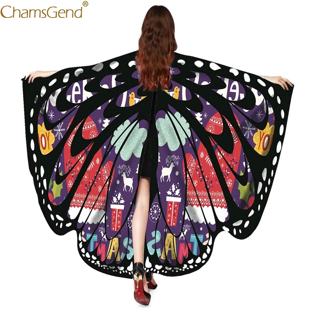 

Casual :women shawls and poncho designer women shawls women shawl shoulder Women Christmas Butterfly Wings Shawl Poncho Mar11