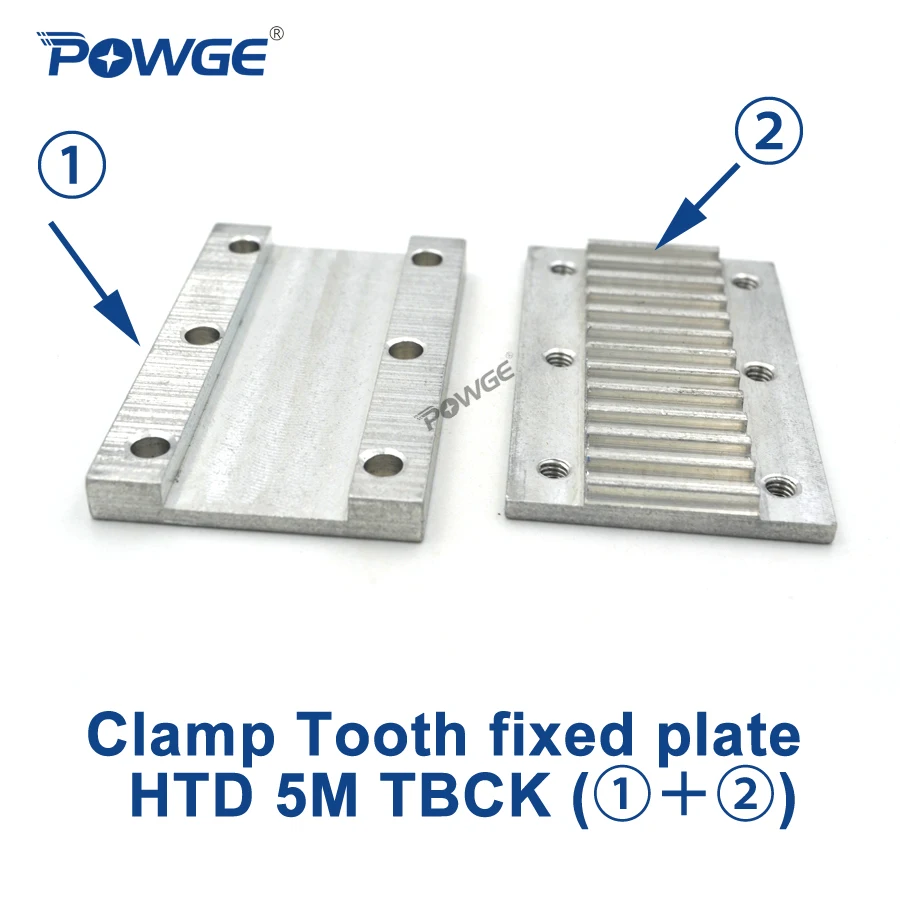 POWGE алюминий комбинации TBCK зажим зубная пластина HTD 5 м для открытого синхронного ремня фиксированного соединения давление пряжки пластины