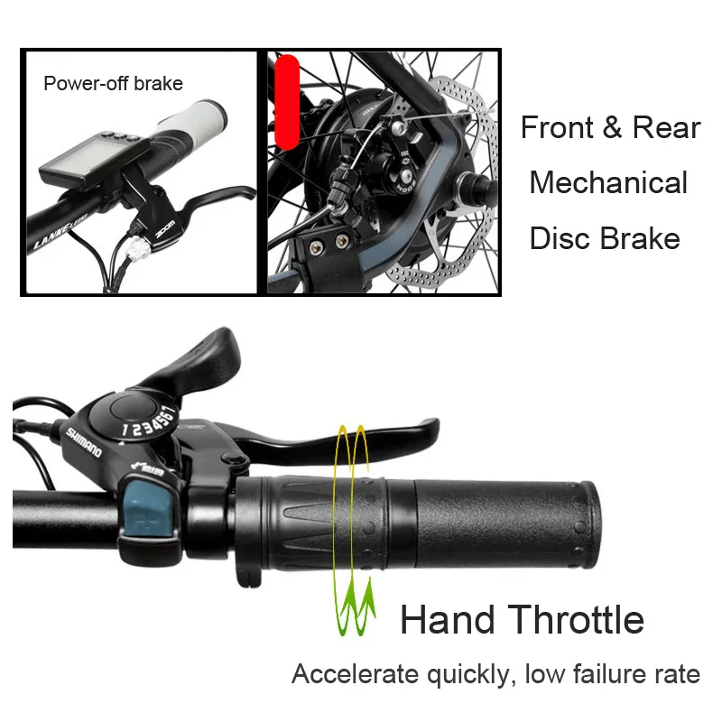Excellent T8 Strong Powerful Electric Bike Bicycle, High Quality MTB Electric Mountain Bike, Adopt Suspension Fork 3