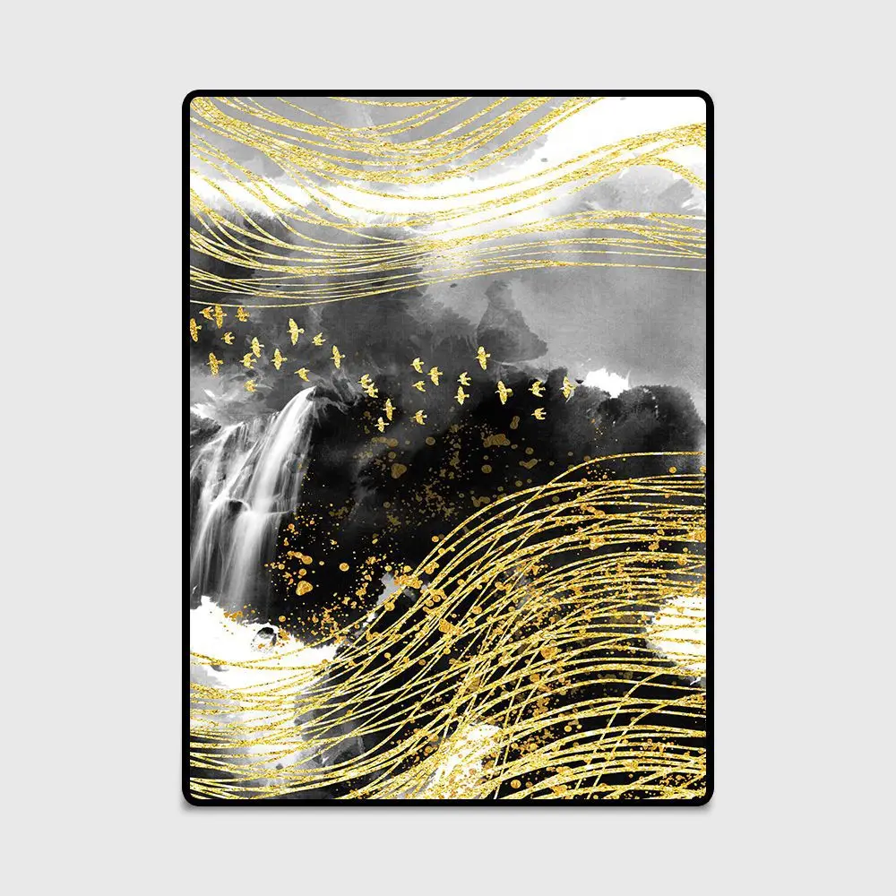 3D Золотой чернил окрашенные ковры для Гостиная Спальня декоративный коврик Диванный кофейный столик против скольжения напольный коврики Подушечка Для Йоги Пользовательские Коврики для дома