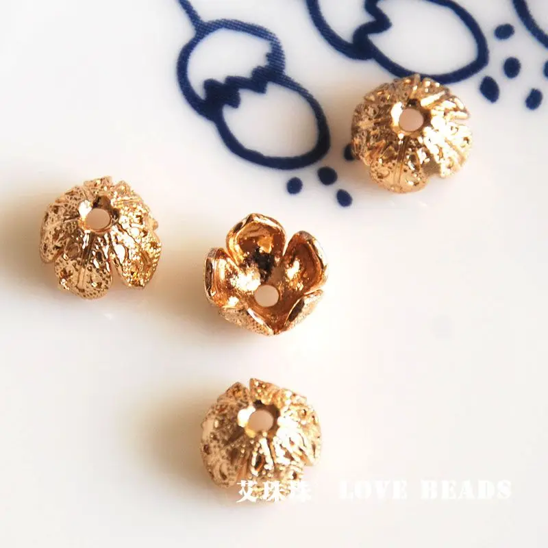 Aliexpress.com : Buy wholesale 10 pcs/lot golden gold plated beads caps jewelry making craft ...