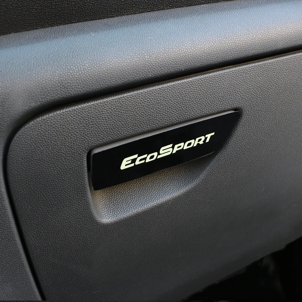 Чехол для автомобильного бардачка с ручкой для Ecosport ABS Хромированная коробка для хранения интерьера автомобиля декоративная накладка наклейка для Ford Ecosport 2012 - Color Name: Black