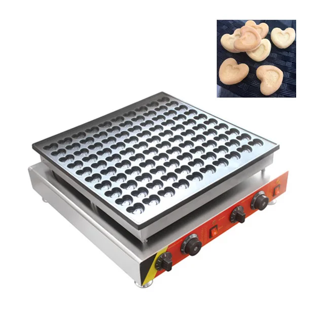 Commercial Heart Shaped Poffertjes Machine 100pcs/batch Mini Pancake