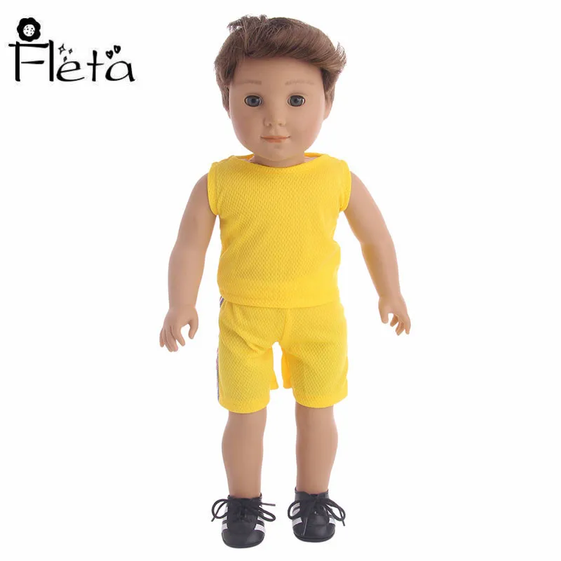 

Doll Clothes Yellow Sports Suit for 18-inch American Dolls or 43 cm Doll Best Gift for Children