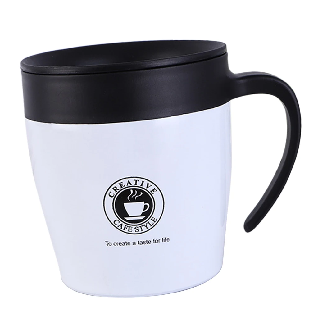 Stainless Steel Travel Mug Water Coffee Cups with Handle and Lid 300ML for Outdoor Camping Picnic Travel Drinkware