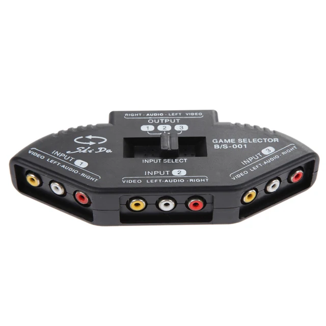 3 Input 1 Output Audio Video AV RCA Switch Box For TV AV