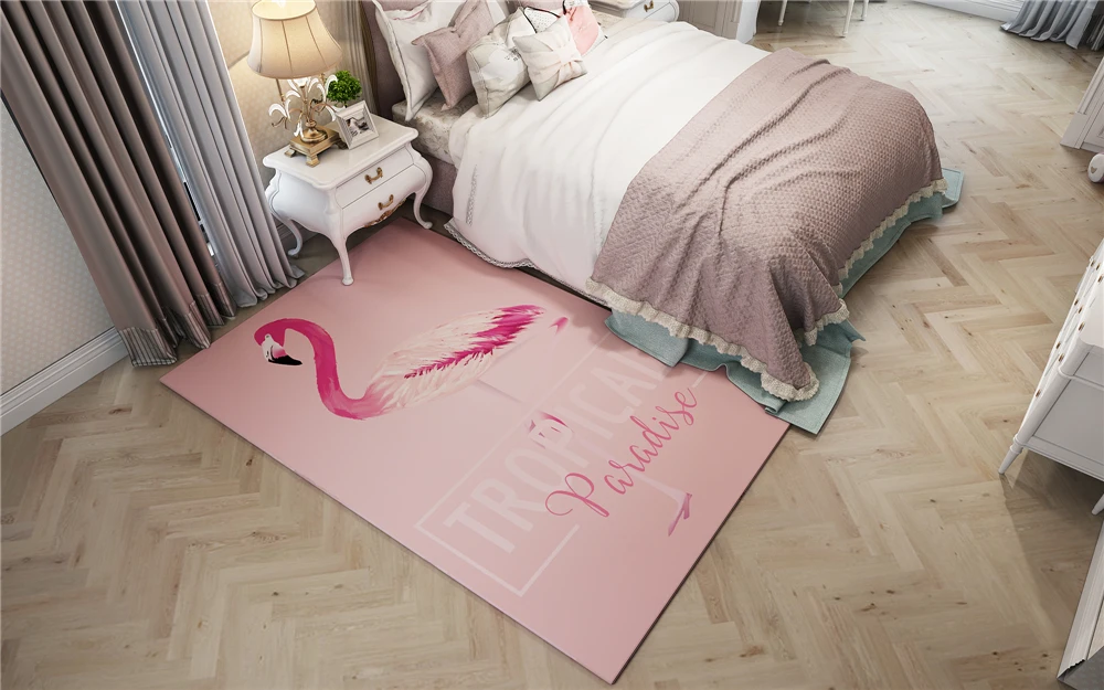 Скандинавские коврики с изображением фламинго, фланелевый Придверный коврик, коврик для прихожей, коврик для кухни, коврик для йоги, Настольный коврик для чая, большие коврики для гостиной