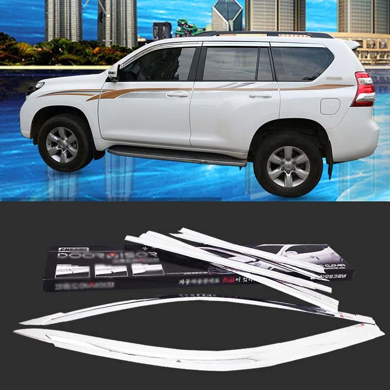

1 Set Brand New Chrome Side Vent Sun Shade Window Visors Rain Guard Deflectors For Toyota Land Cruiser Prado 2010-2018