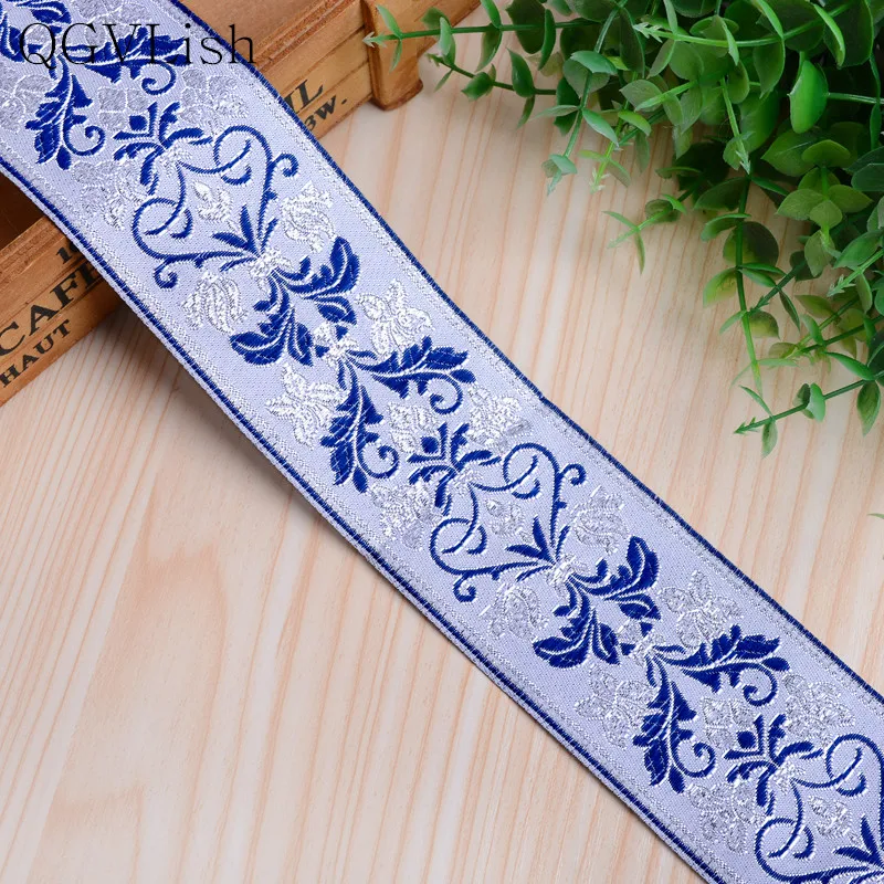 

QGVLish 20M/lot 6cm Wide Jacquard Lace Ribbon Belt Curtain Lace Trims Webbing DIY Valance Sofa Cushion Decor Curtain Accessories