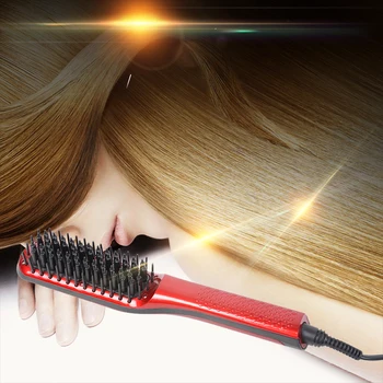 

Temperature Display Anti-scald Effective Hair Comb Electric Hair Straightener Brush Ceramic Heating Hair Straightening Brush