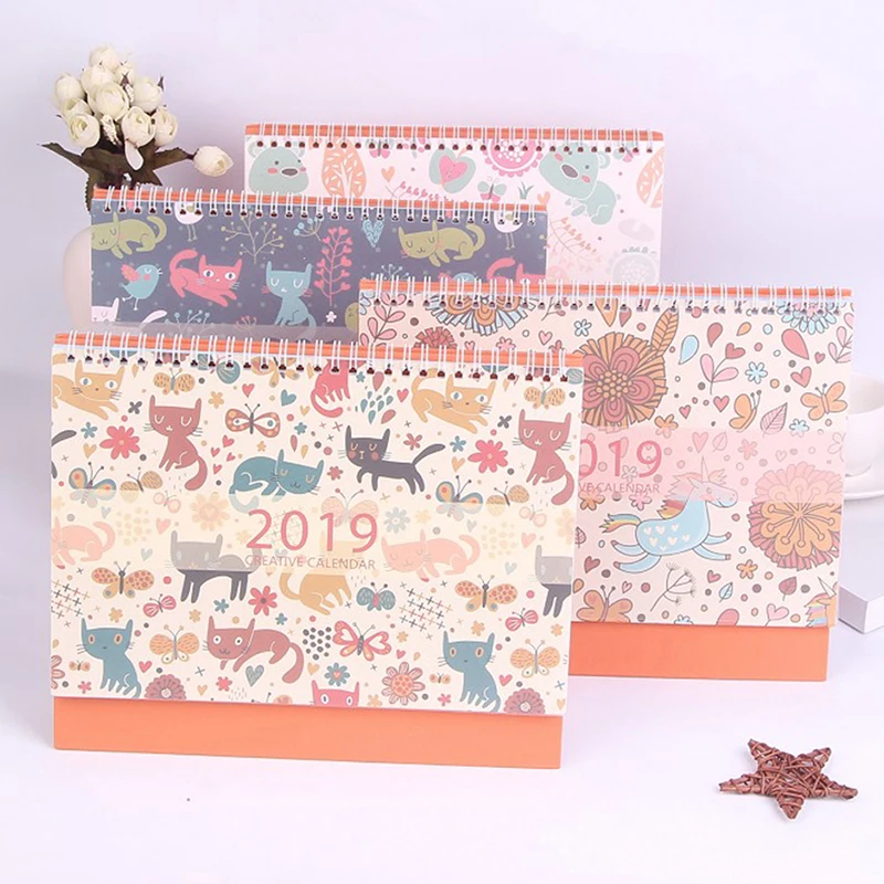 

2019 Cartoon Animal Calendar Standing Desktop Daily Scheduler Planner Agenda Organizer