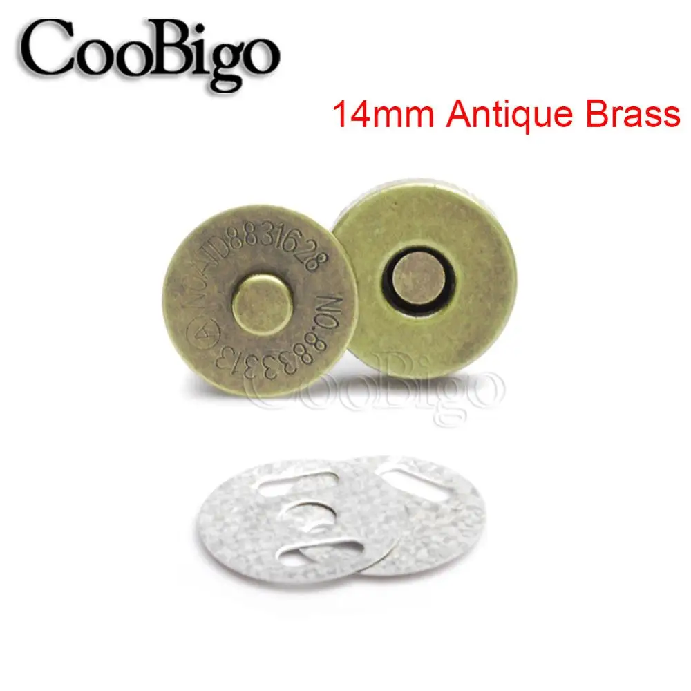 14mm Antique Brass 10 компл. Металла 14 мм 18 мм магнитные застежки, пуговицы Сумочка Кошелек ремесло сумки Швейные кожаные Запчасти Аксессуары - Цвет: 14mm Antique Brass